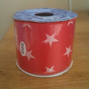 offray Holiday - Red and white star ribbon offray Holiday - Red and white star ribbon
